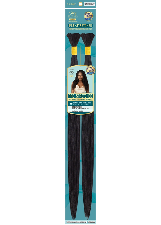 OUTRE PRE-STRETCHED W & W SPLASH DEEP BULK HUMAN HAIR 24"