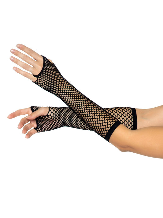LEG AVENUE TRIANGLE NET FINGERLESS GLOVES O/S