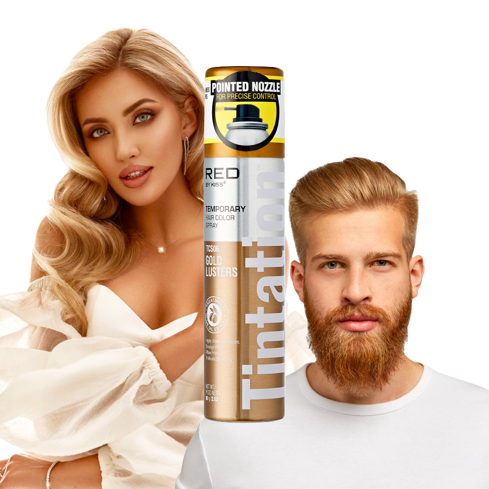 RED BY KISS TEMPORARY HAIR COLOR SPRAY TCS06 (GOLD LUSTERS) 2.82 Oz