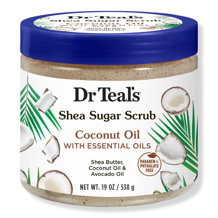 DR TEAL'S SHEA SUGAR BODY SCRUB COCONUT OIL 19oz