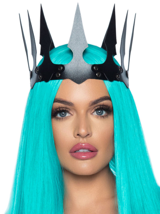 LEG AVENUE FAUX LEATHER SPIKED CROWN