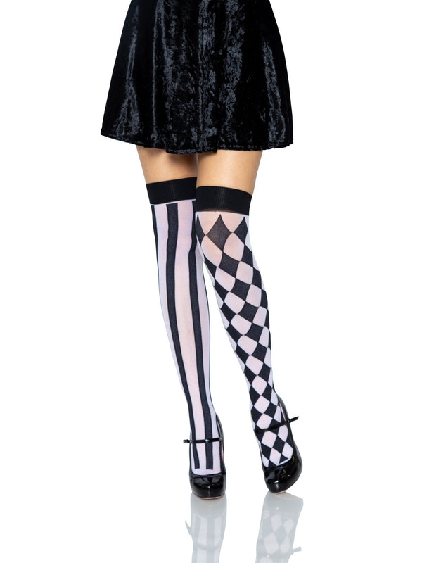LEG AVENUE  HARLEQUIN THIGH HIGH STOCKINGS