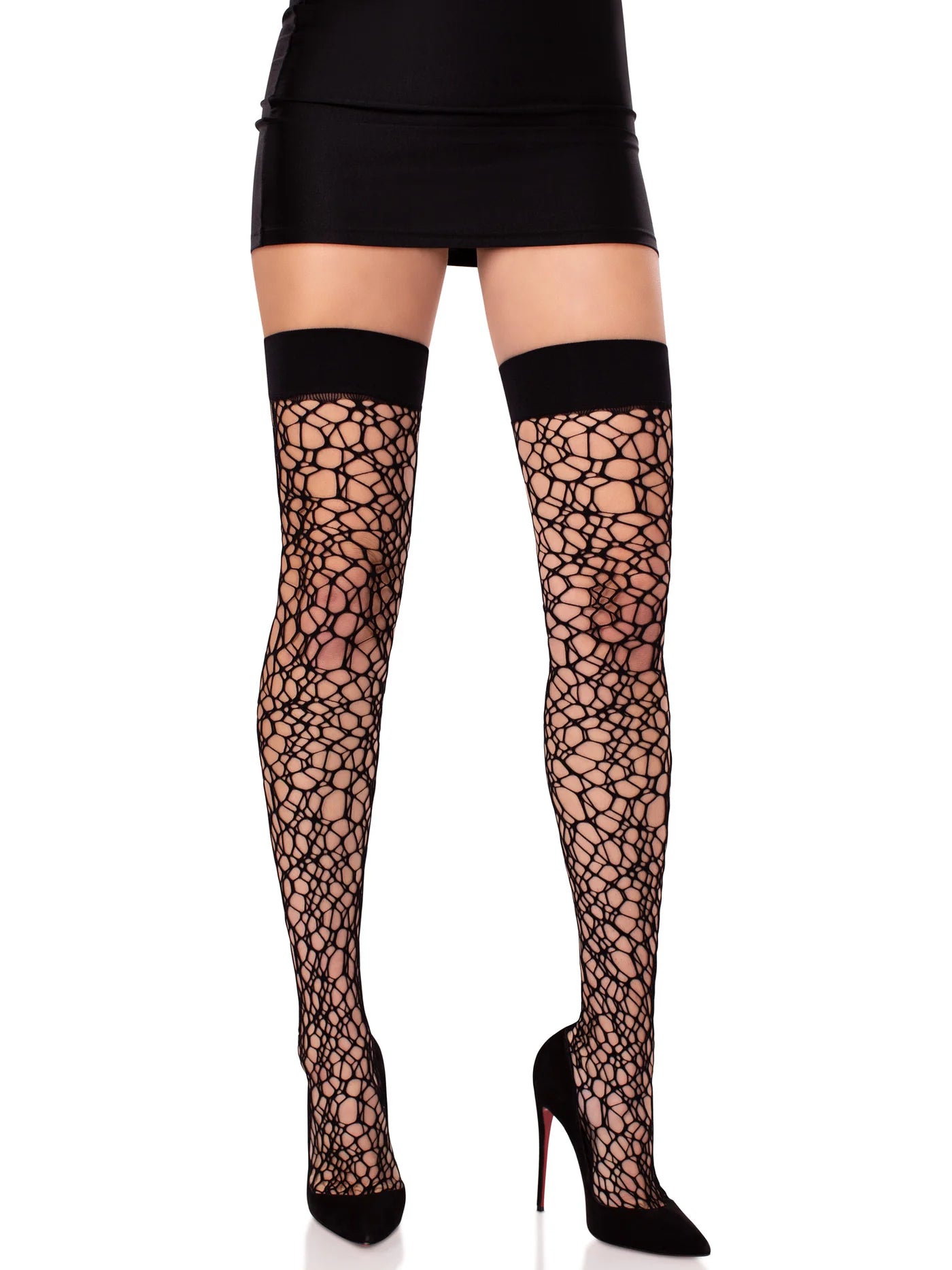 LEG AVENUE FRACTURED NET THIGH HIGHS