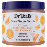 DR TEAL'S SHEA SUGAR BODY SCRUB, CITRUS ESSENTIAL OILS WITH VITAMIN C, 19oz