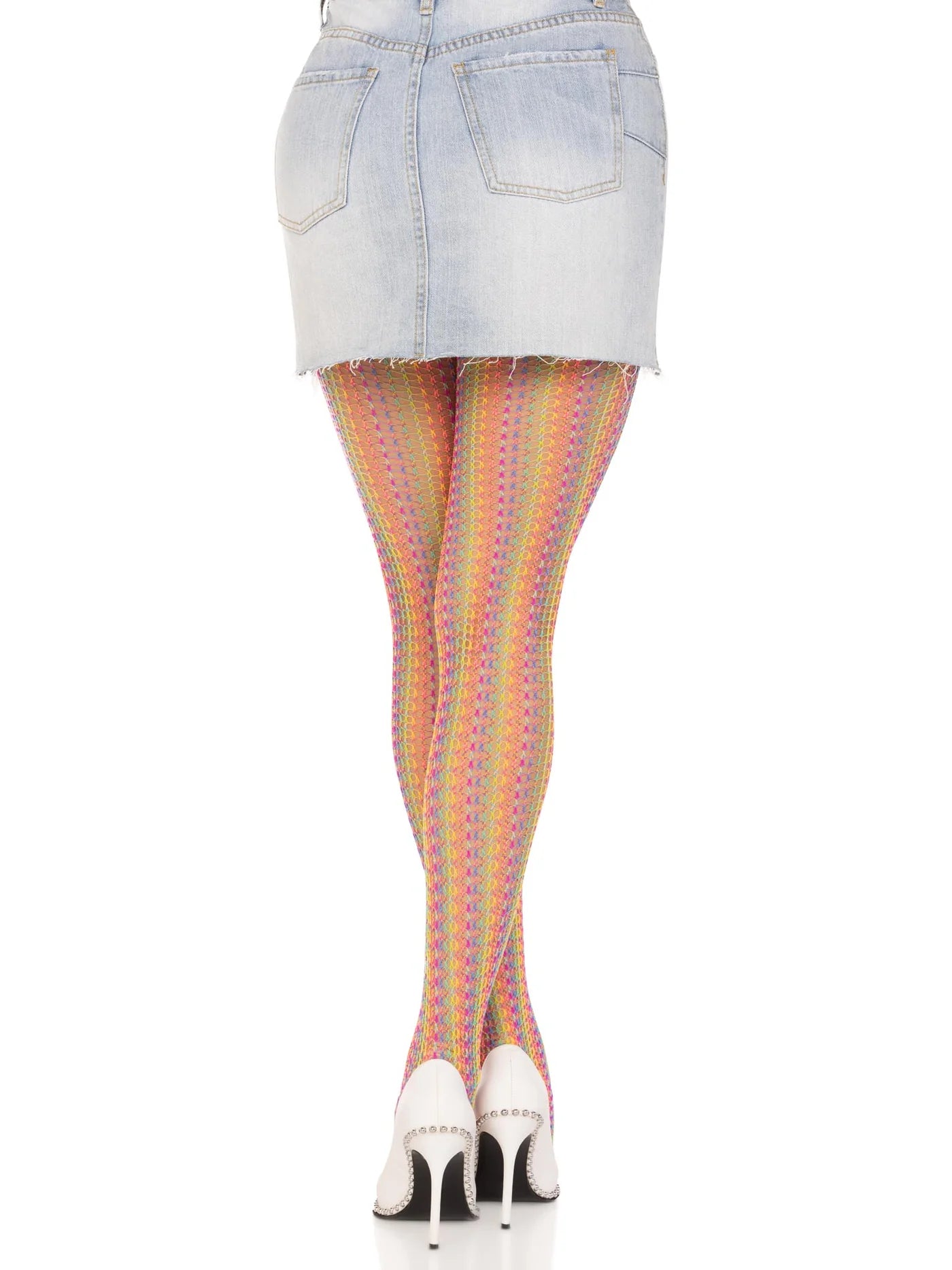 LEG AVENUE RAINBOW CROCHET NET TIGHTS