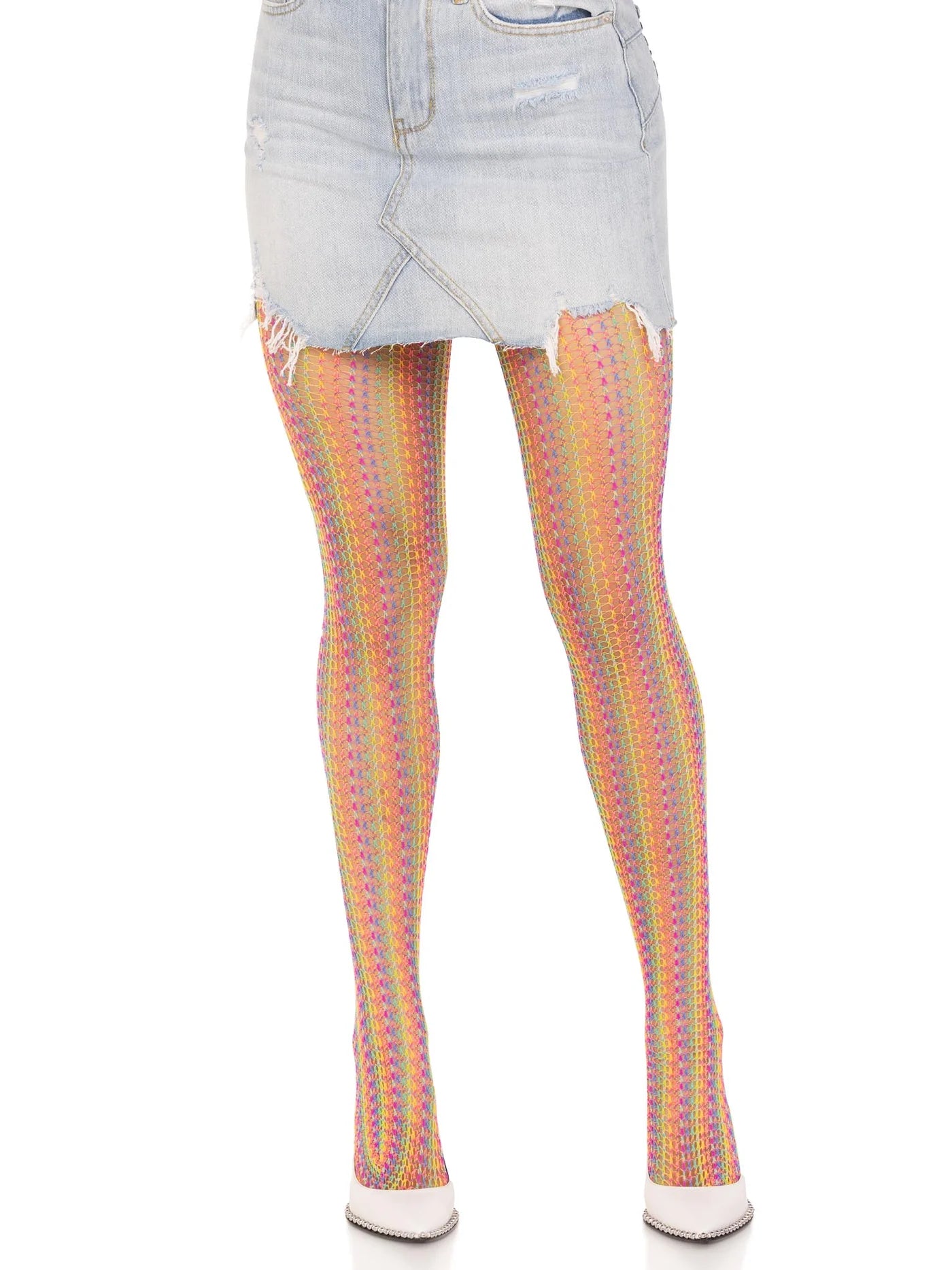 LEG AVENUE RAINBOW CROCHET NET TIGHTS