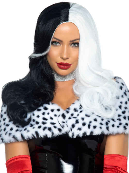 LEG AVENUE TWO TONE LONG WAVY VILLAIN WIG 25"
