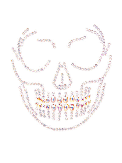 Glow in the Dark Skull Face Jewels Sticker
