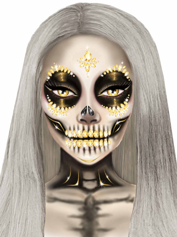 LEG AVENUE  SUGAR SKULL ADHESIVE FACE JEWELS STICKER