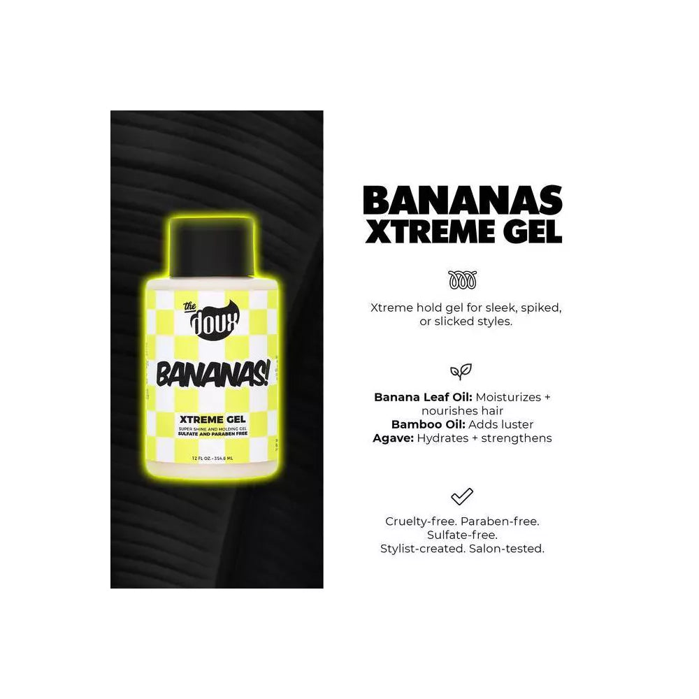 THE DOUX BANANAS XTREME HOLD HAIR GEL - 12 FL OZ