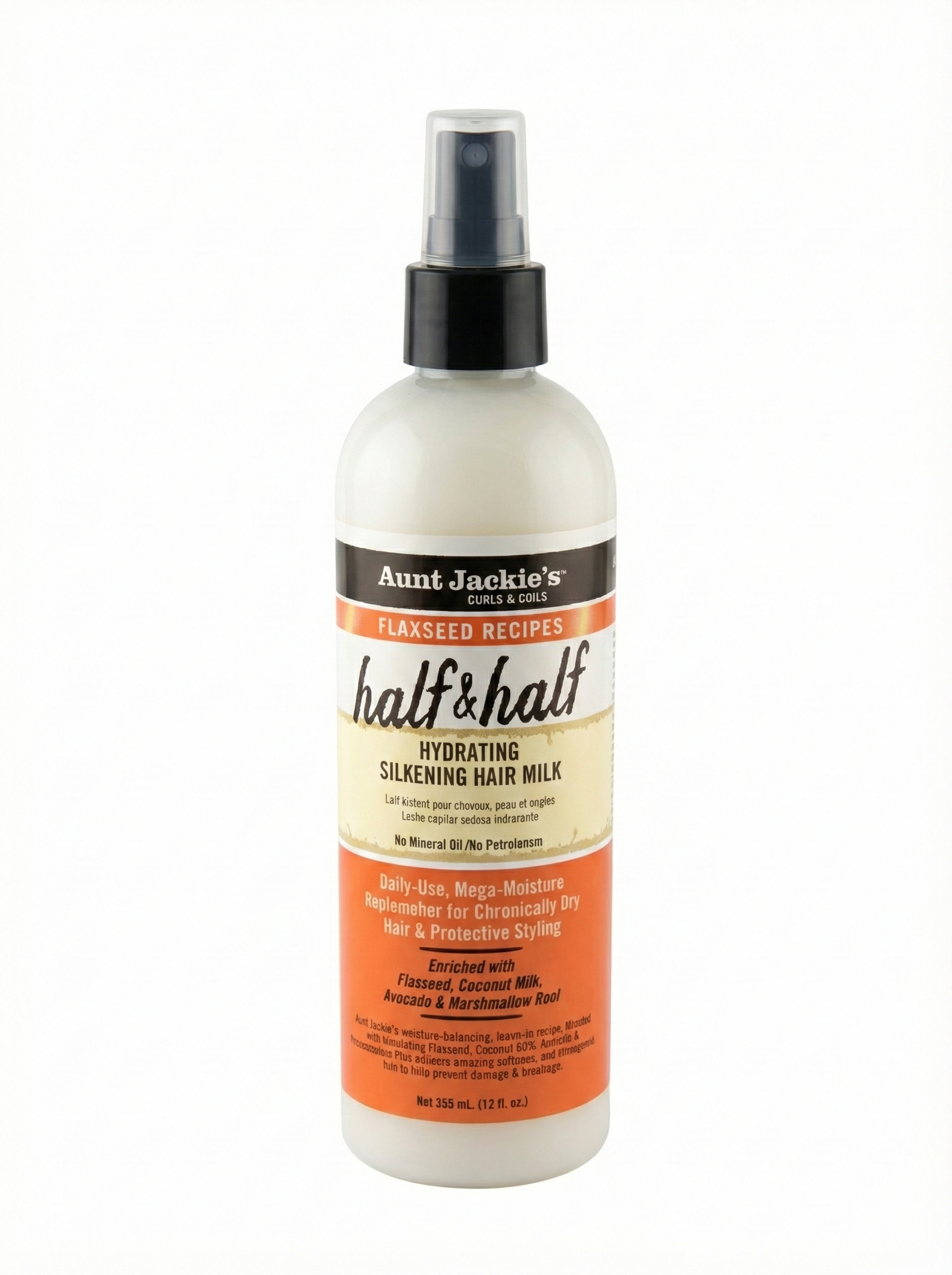 Aunt Jackie's Half & Half Hydrating Silkening Hair Milk 12Oz