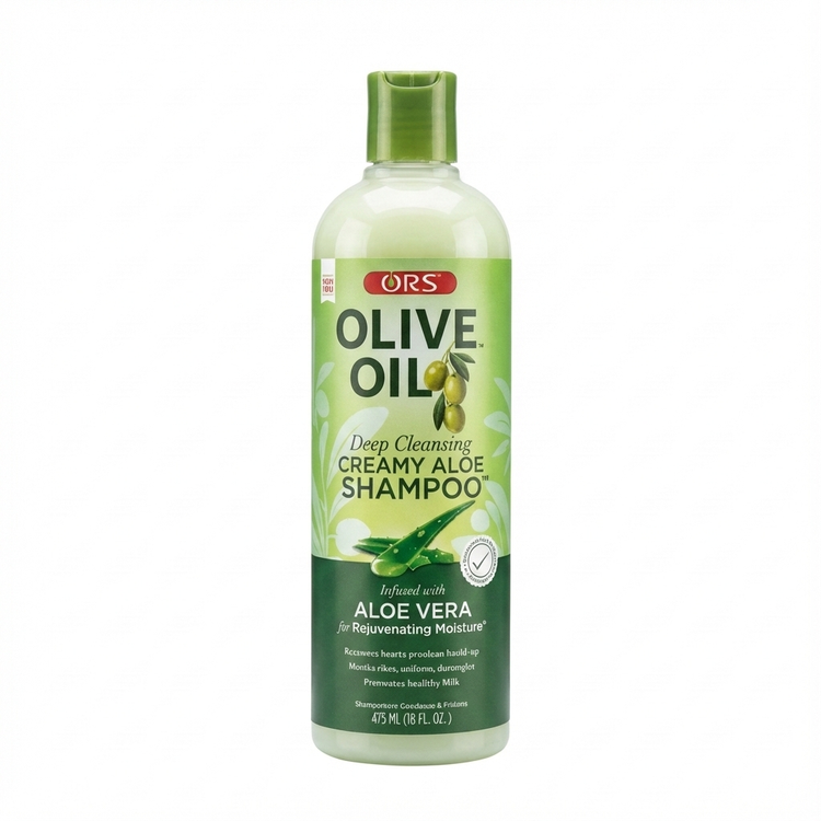ORS OLIVE OIL DEEP CLEANSING CREAMY ALOE SHAMPOO INFUSED WITH ALOE VERA FOR REJUVENATING MOISTURE (16.0 OZ