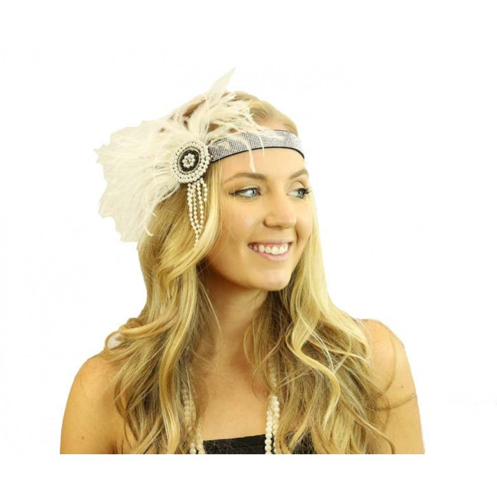 20'S FLAPPER HEADBAND (SILVER)