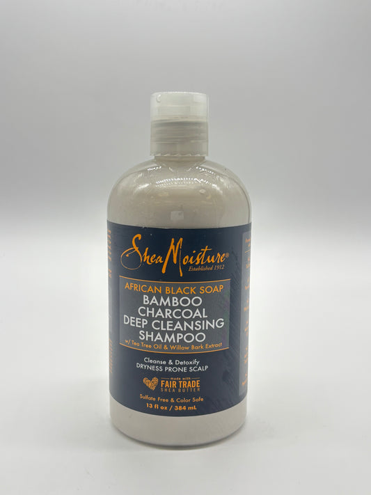 Shea Moisture African Black Soap Bamboo Charcoal Deep Cleansing Shampoo 13oz