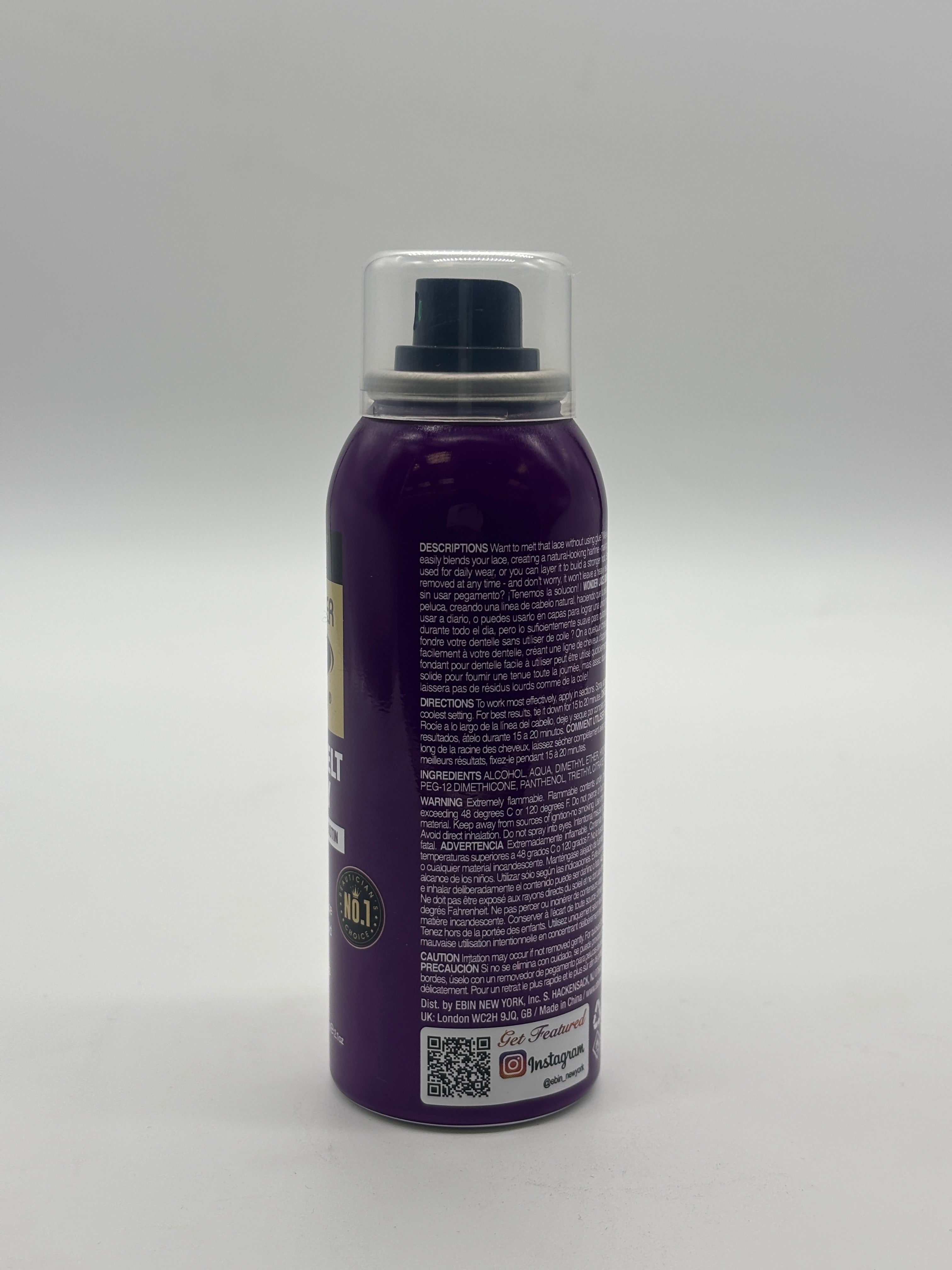 EBIN WONDER LACE BOND LACE MELT AEROSOL SPRAY- VITAMIN E 2.7oz