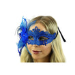 Blue Feather Flower Masquerade Mask
