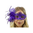 Purple Feather Flower Masquerade Mask