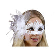 White Feather Masquerade Mask