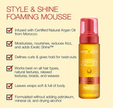 Creme Of Nature Certified Natural Argan Oil From Morocco, Style & Shine Foaming Mousse, 7 fl oz (207 ml)