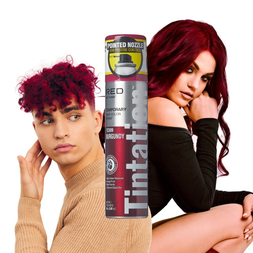 RED BY KISS TEMPORARY HAIR COLOR SPRAY TCS09 (BURGUNDY) 2.82 Oz