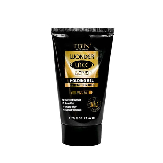 Tube of Ebin Wonder Lace Bond holding gel on a white background
