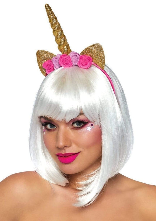 LEG AVENUE GOLDEN UNICORN FLOWER CROWN HEADBAND