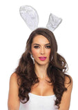 WHITE LACE BUNNY EAR HEADBAND