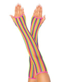 LEG AVENUE RAINBOW NET FINGERLESS ARM WARMER GLOVES