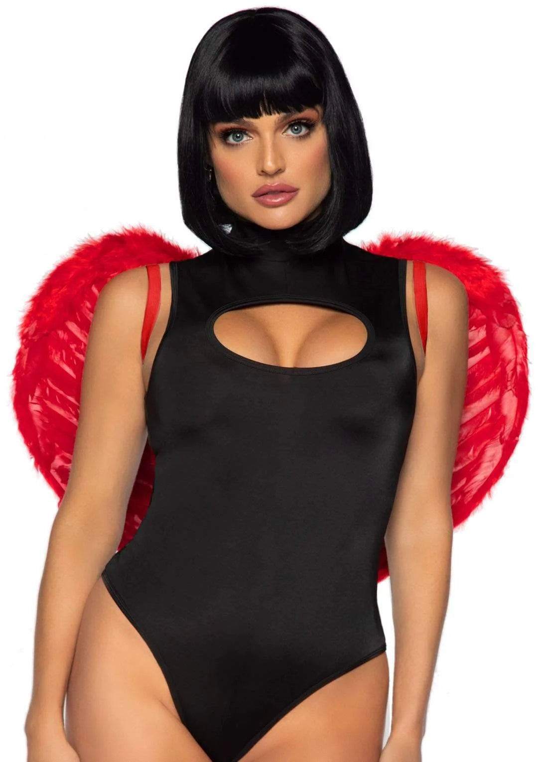 MARABOU TRIMMED FEATHER ANGEL WINGS (RED)