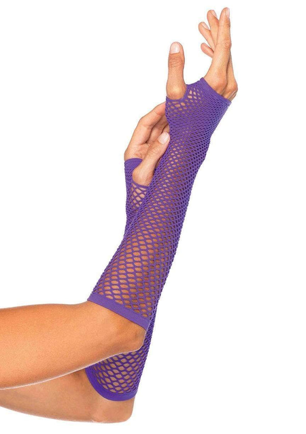 LEG AVENUE TRIANGLE NET FINGERLESS GLOVES O/S
