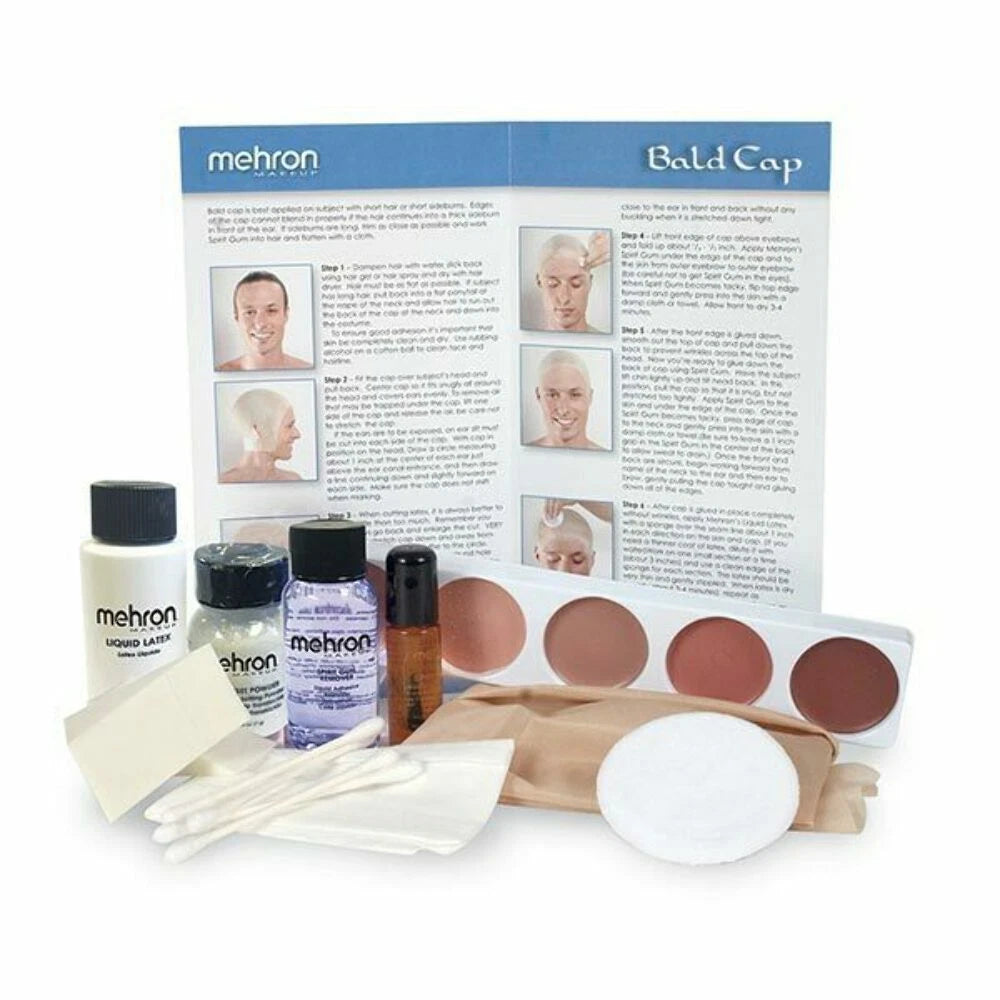 Mehron Bald Cap Premium Makeup Kit for SFX/Halloween/Cosplay