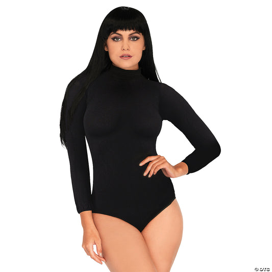 High Neck 3/4 Sleeve Bodysuit with Snap Crotch