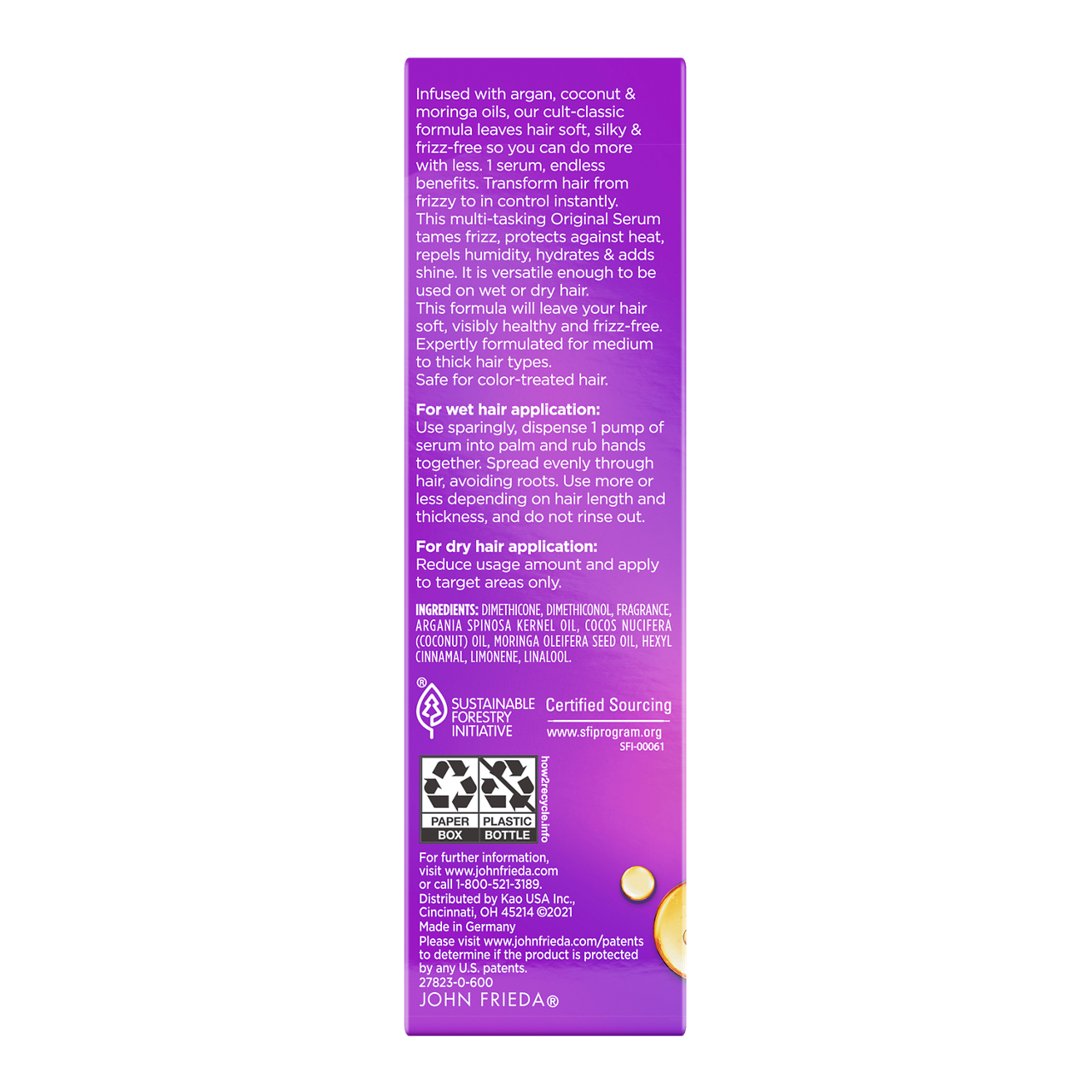 JOHN FRIEDA FRIZZ EASE ORIGINAL SERUM 1.69OZ
