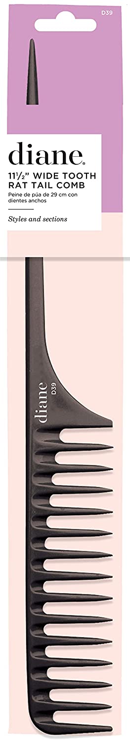 DIANE 11.5 WIDE TOOTH RAT TAIL COMB D39