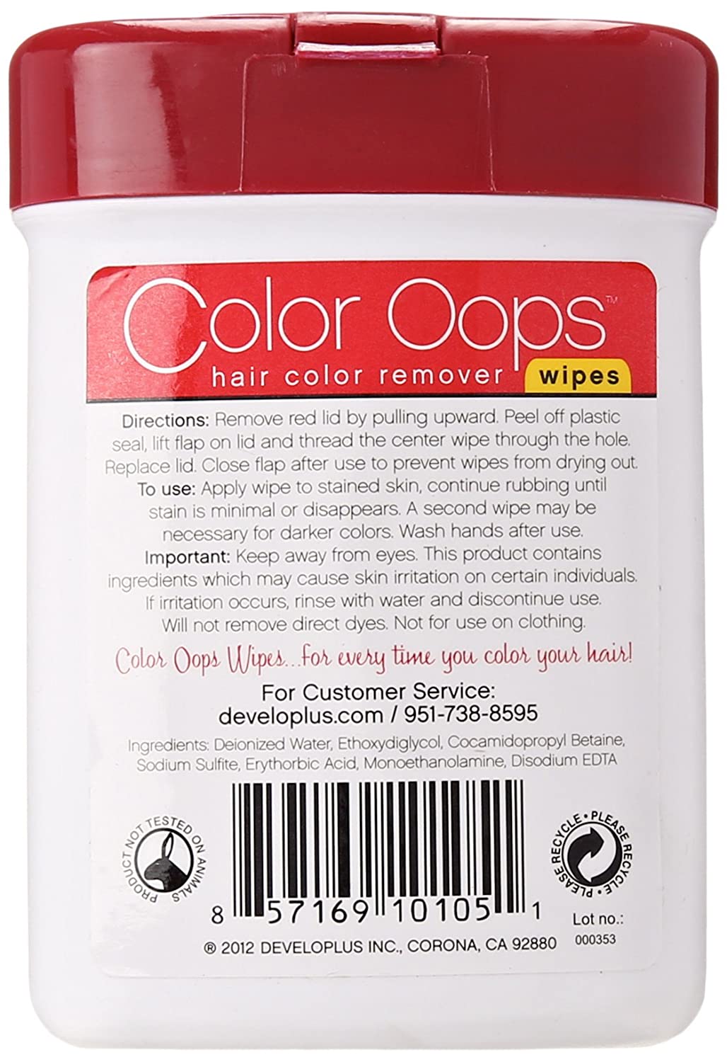 COLOR OOPS COLOR REMOVER WIPES
