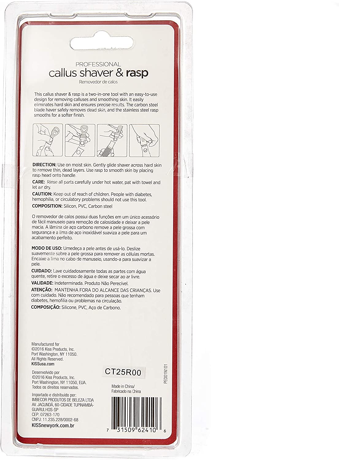 KISS NEW YORK CALLUS SHAVER & RASP 62410 PED01N