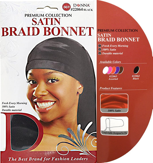DONNA BRAID BONNET BLACK