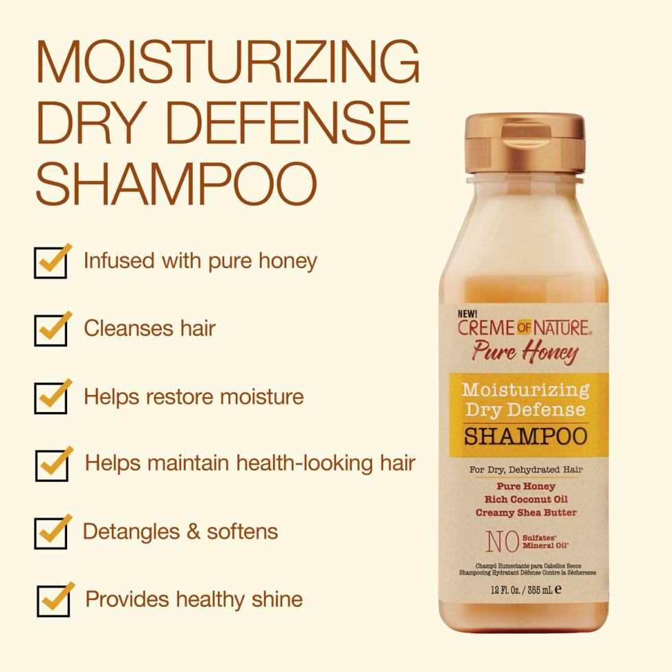 CREME OF NATURE MOISTURIZING DRY DEFENSE SHAMPOO 12OZ