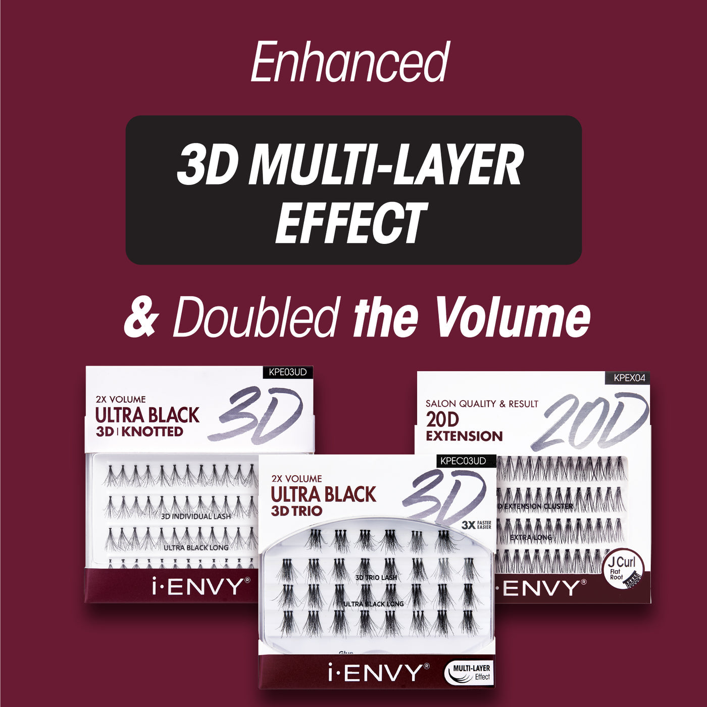 I ENVY 2X VOLUME ULTRA BLACK 3D KNOTTED KPE02UD