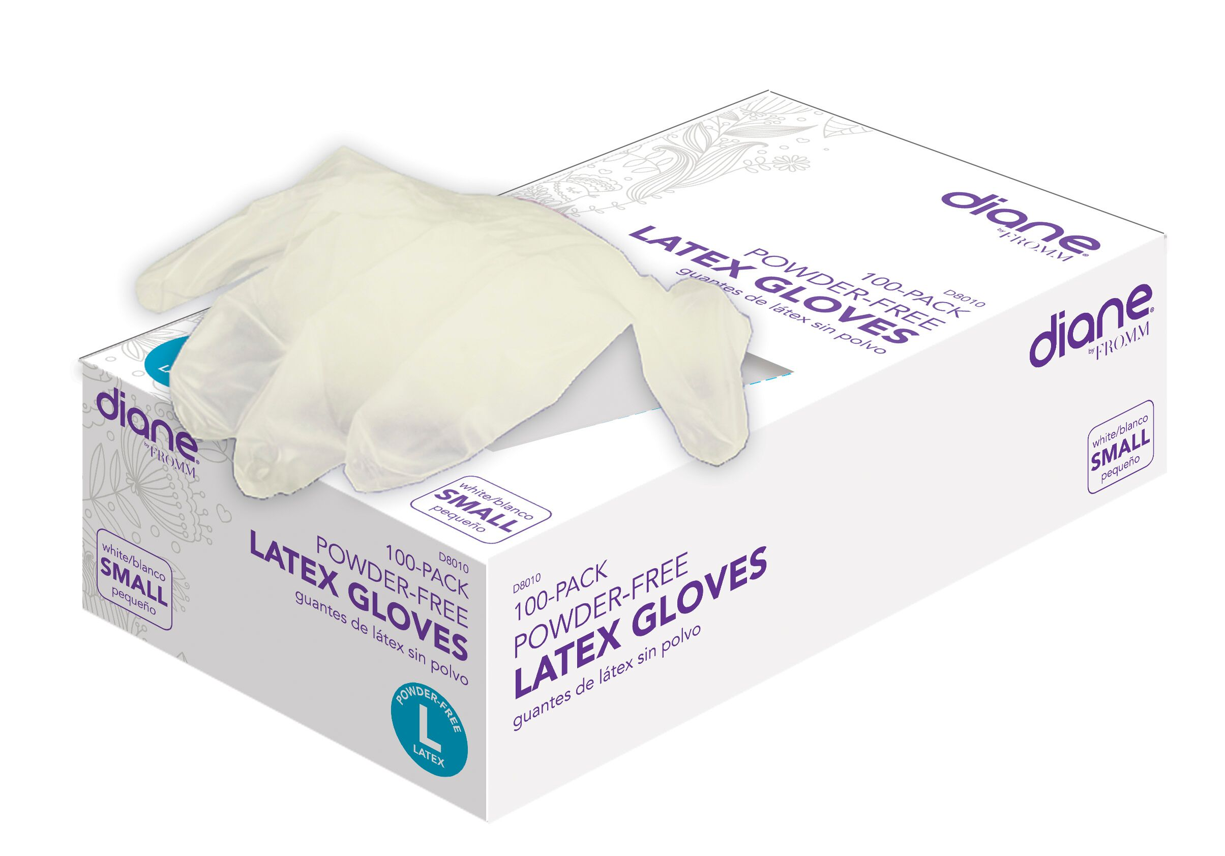 DIANE 10PK POWDERED LATEX GLOVES D8001
