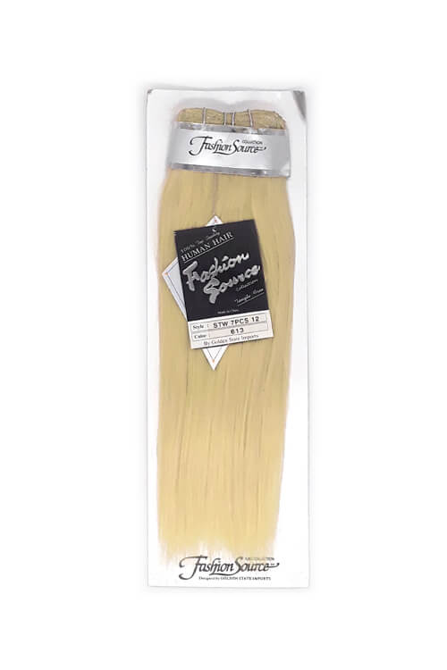FASHION SOURCE HUMAN HAIR 7PC CLIP-IN EXTENSIONS 20"