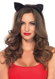 LEG AVENUE VELVET BLACK CAT EAR O/S BLACK