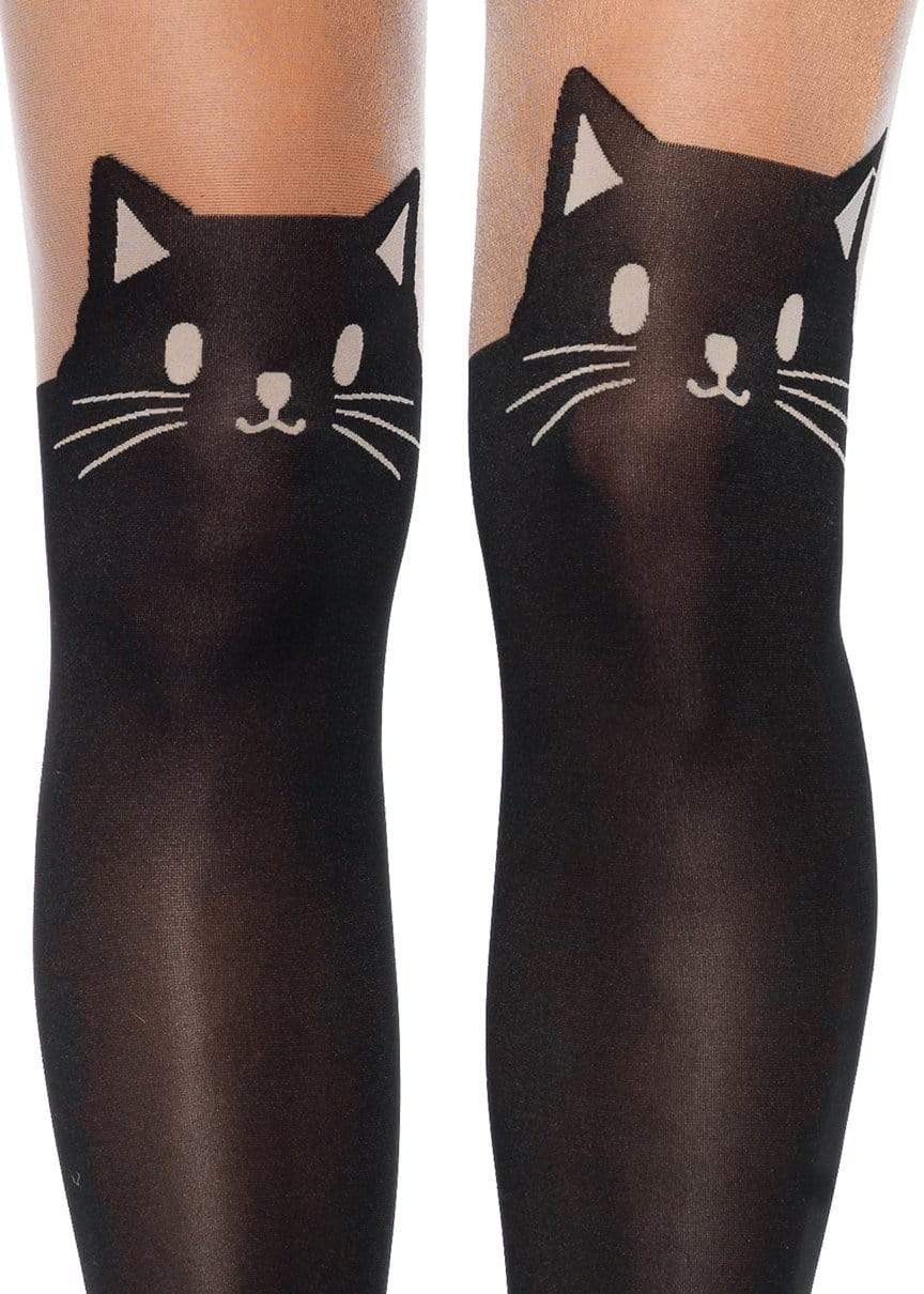 BLACK CAT SPANDEX OPAQUE PANTYHOSE