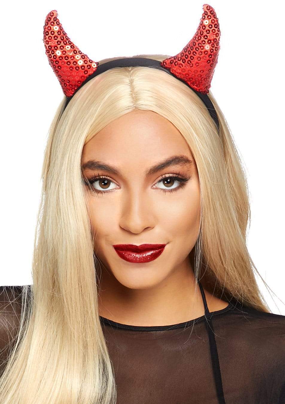 SEQUIN DEVIL HORNS - RED