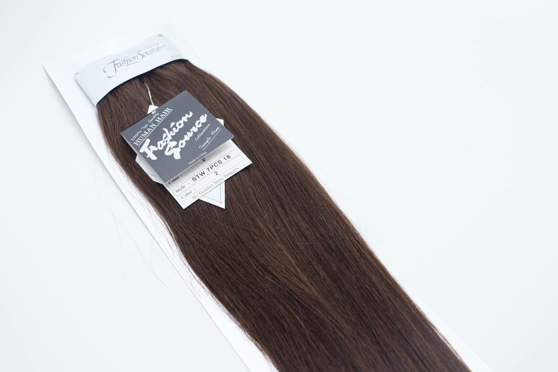FASHION SOURCE HUMAN HAIR 7PC CLIP-IN EXTENSIONS 16"